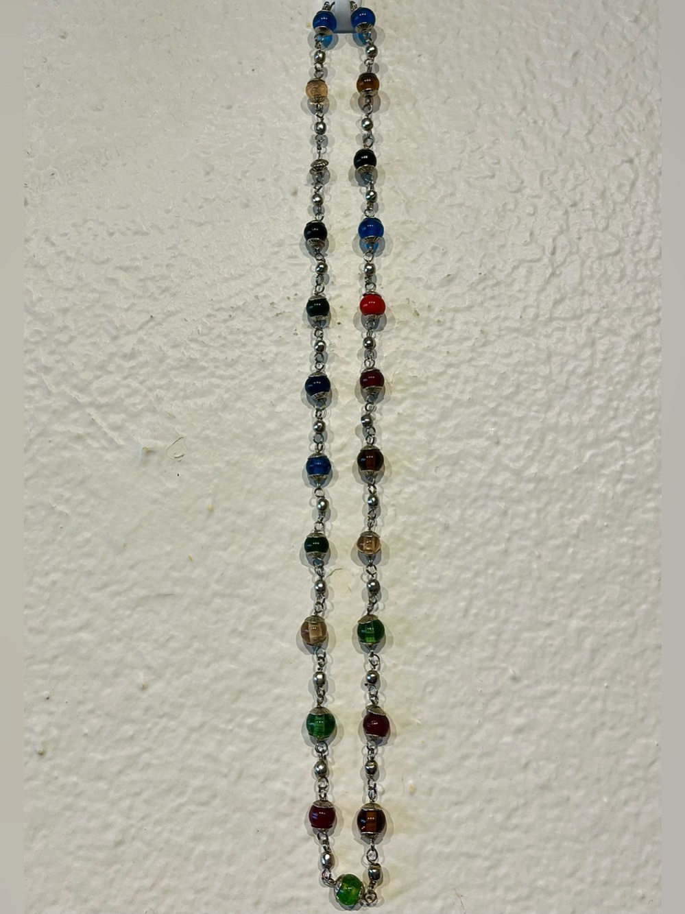 Vintage Multi-Color Beaded Chain Necklace